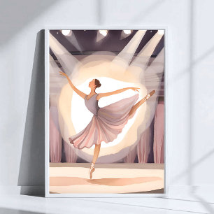 Beautiful Ballerina Ballet Arts Dance Watercolor Poster