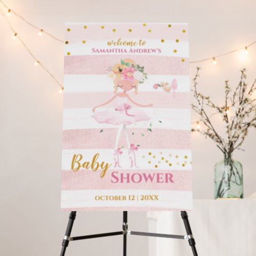 Beautiful Ballerina  Bird Baby Shower Foam Board