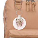 Beautiful Ballerina Dancer Pink Watercolor  Keychain<br><div class="desc">Perfect for ballet dance teams to label bags and equipment or for ballerina theme party favors. These beautiful ballet dancer keychains are pretty and pink! Find matching supplies in the collection.</div>