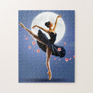 Beautiful Ballerina Dancing by Moonlight Jigsaw Puzzle