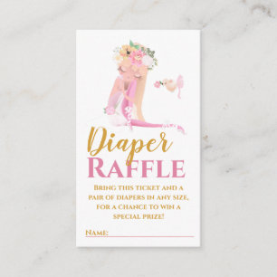 Beautiful Ballerina Diaper Raffle Ticket Enclosur Enclosure Card