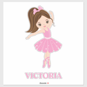 Beautiful Ballerina Girl Custom-Cut Vinyl Sticker