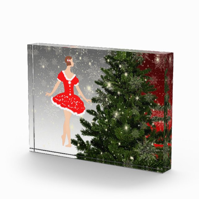 Beautiful ballerina in a red dress  photo block (Right)