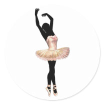 Beautiful Ballerina in pink Classic Round Sticker