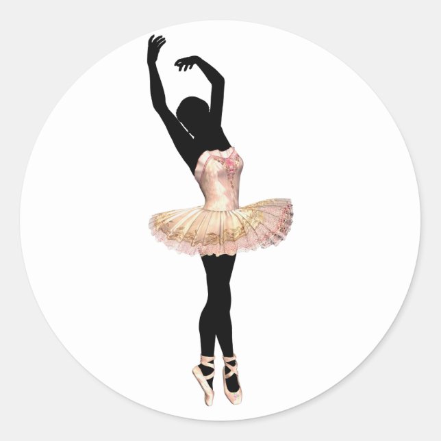 Beautiful Ballerina in pink Classic Round Sticker (Front)