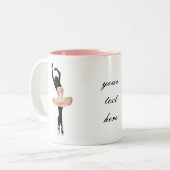 Beautiful Ballerina in pink Two-Tone Coffee Mug (Front Left)