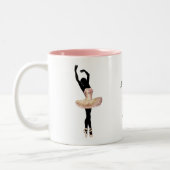 Beautiful Ballerina in pink Two-Tone Coffee Mug (Left)