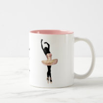 Beautiful Ballerina in pink Two-Tone Coffee Mug