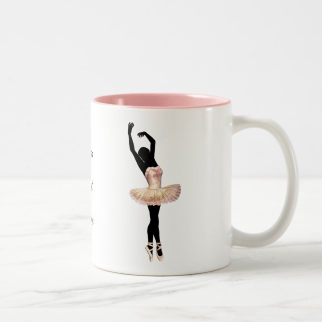 Beautiful Ballerina in pink Two-Tone Coffee Mug (Right)