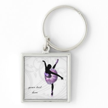 Beautiful Ballerina in purple Keychain