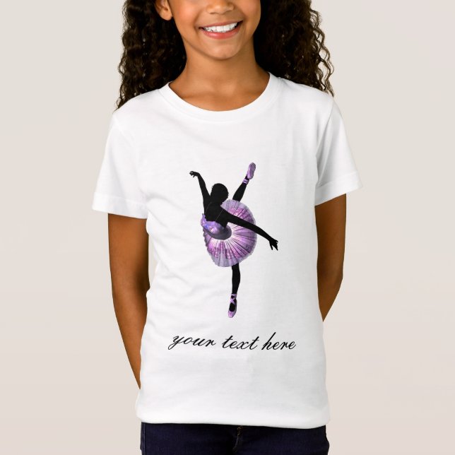 Beautiful Ballerina in purple T-Shirt (Front)