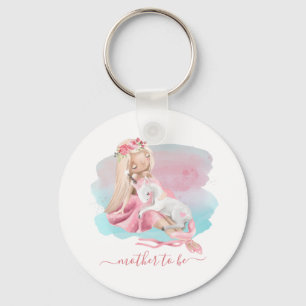 Beautiful Ballerina Mother to Be Buttom Keychain