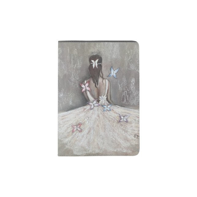 Beautiful Ballerina with butterfies Passport Holder (Front)