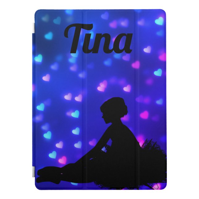 Beautiful Ballerina with Floating Hearts iPad Pro Cover (Front)