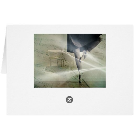 Beautiful Ballet Black and White Blank Card (Back Horizontal)