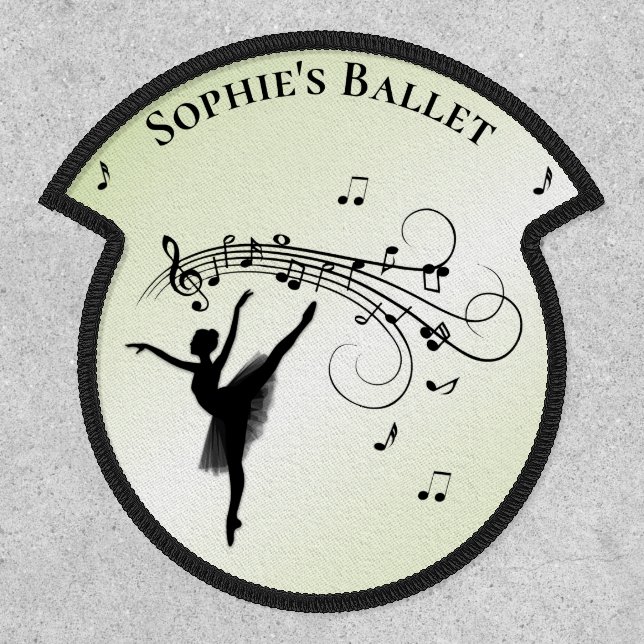 Beautiful Ballet Dancer w/ Music Green Personal Patch (Front)
