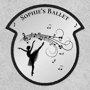 Beautiful Ballet Dancer w/ Music Silver Personal Patch