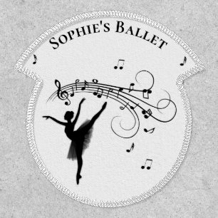 Beautiful Ballet Dancer w/ Music White Personal Patch