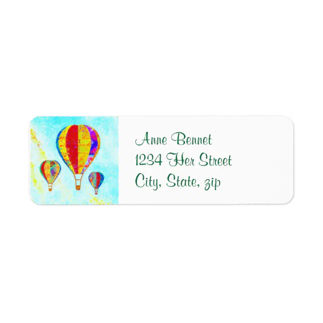 Beautiful Balloons address label Zazzle