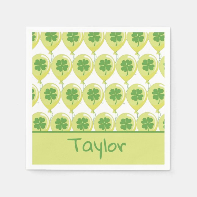 Beautiful balloons for St. Patrick's Day Napkins (Front)