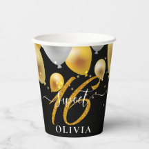 Beautiful Balloons Sweet 16 Paper Cups