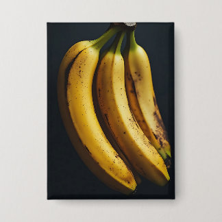 Beautiful Banana Trio in the Dark Button
