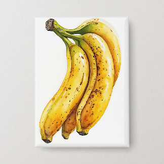 Beautiful Banana Watercolor Art Button