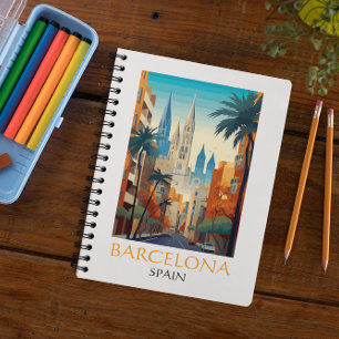 Beautiful Barcelona Spain Retro Vintage Travel Notebook
