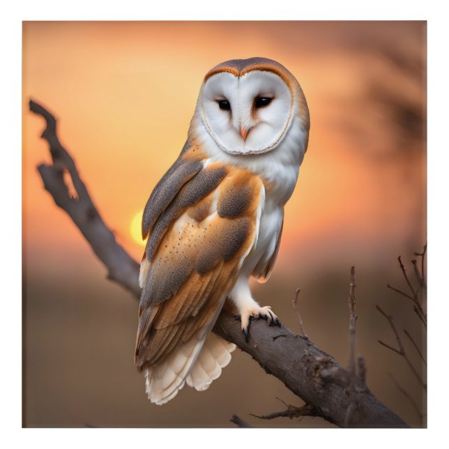 Beautiful Barn Owl Acrylic Print (Front)