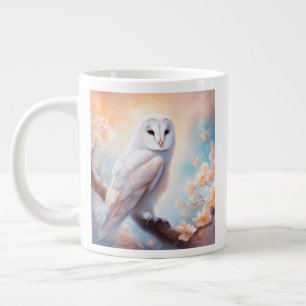 Beautiful Barn Owl Flowers Giant Coffee Mug