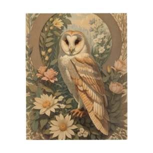 Beautiful Barn Owl Wildlife Wood Wall Art