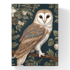 Beautiful Barn Owl William Morris Inspired Paperweight