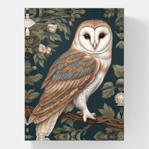Beautiful Barn Owl William Morris Inspired Paperweight