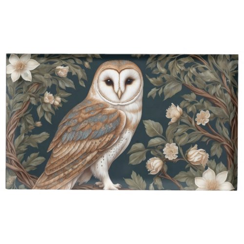 Beautiful Barn Owl William Morris Inspired Place Card Holder