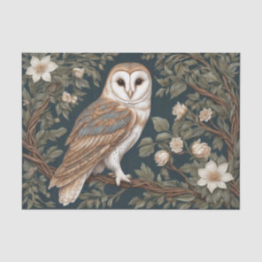 Beautiful Barn Owl William Morris Inspired Tissue Paper