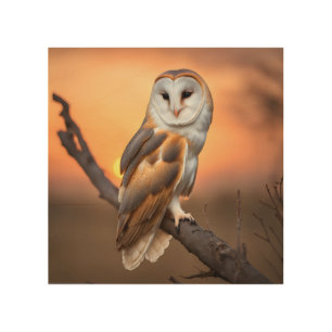 Beautiful Barn Owl Wood Wall Art