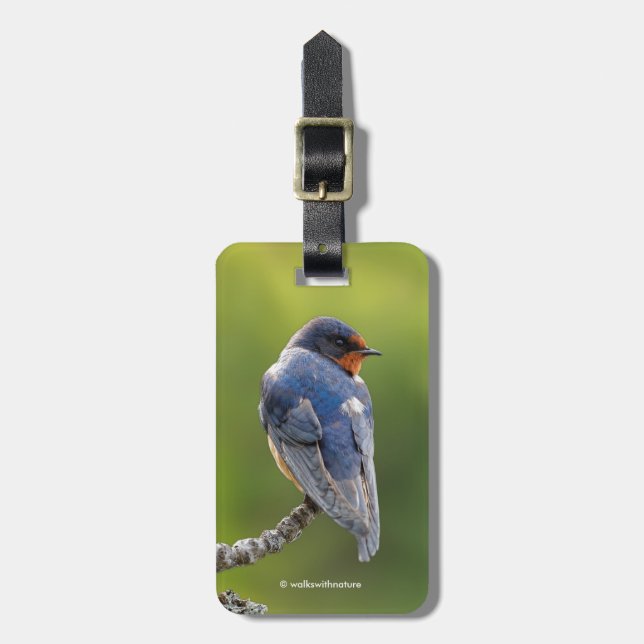 Beautiful Barn Swallow on a Branch Luggage Tag (Front Vertical)