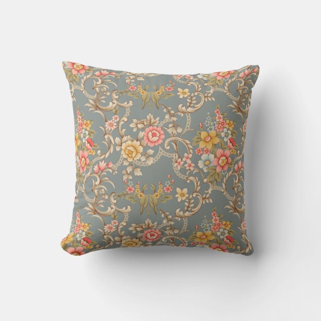 Beautiful Baroque Ornament style border design han Throw Pillow (Front)