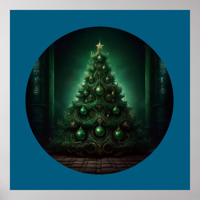 Beautiful Baroque Style Christmas Tree Poster (Front)
