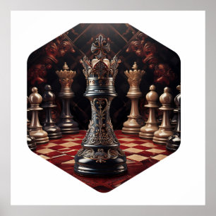 Beautiful Baroque Styled Chess Piece - The Queen Poster
