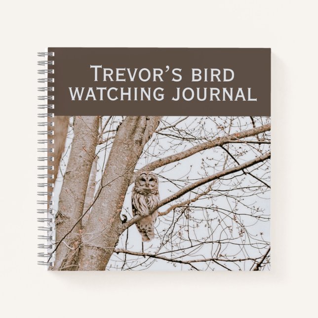 Beautiful Barred Owl Audubon Birding Notebook (Front)