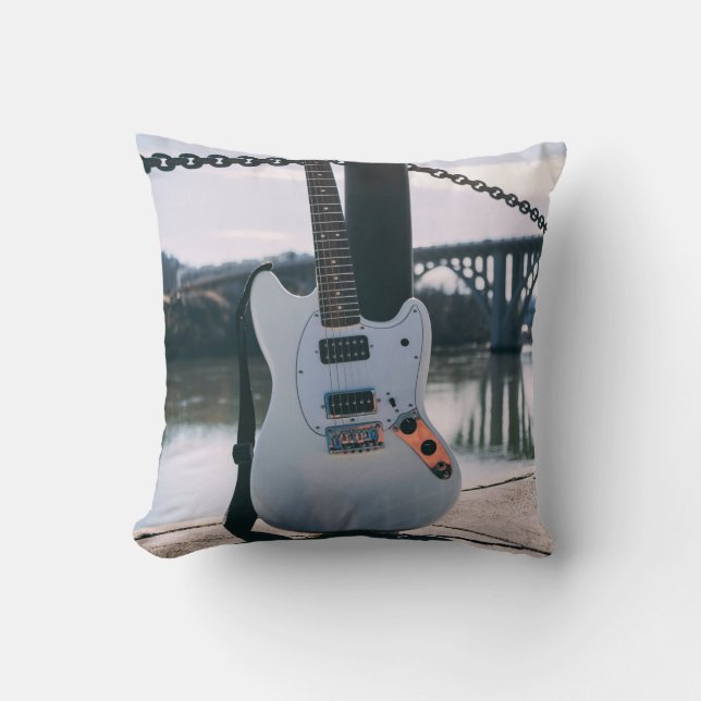 Beautiful Bass Guitar Throw Pillow (Front)