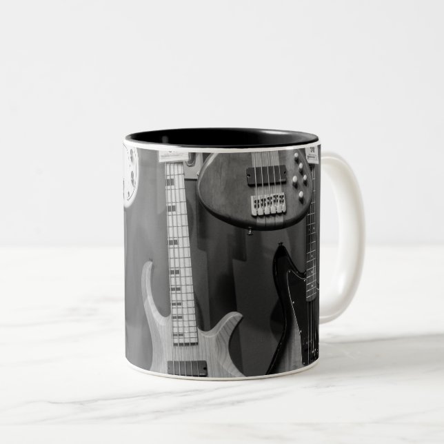 Beautiful Bass Guitar Two-Tone Coffee Mug (Front Right)