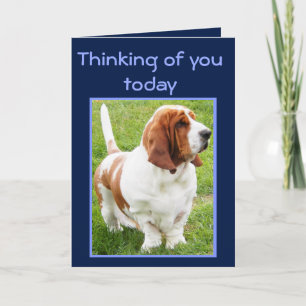 Beautiful Basset Hound on Cute "Father's Day" Card