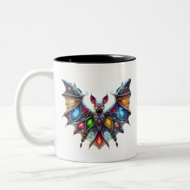 Beautiful Bat Two-Tone Coffee Mug (Left)