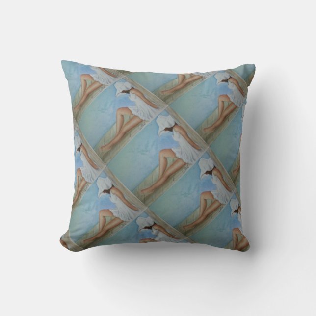 BEAUTIFUL BATHING BEAUTY THROW PILLOW (Front)