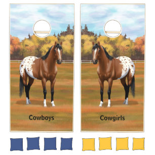 Beautiful Bay Appaloosa Horse Cornhole Set