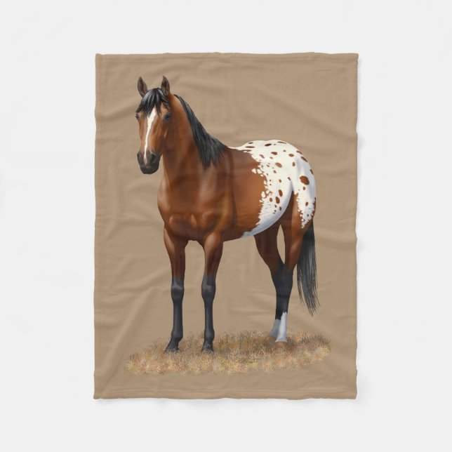 Beautiful Bay Appaloosa Horse Fleece Blanket (Front)