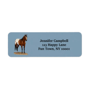 Beautiful Bay Appaloosa Horse Label