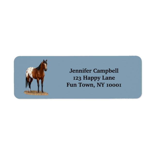 Beautiful Bay Appaloosa Horse Label (Front)